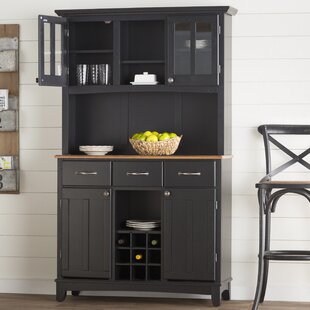 Black kitchen hutch deals cabinet